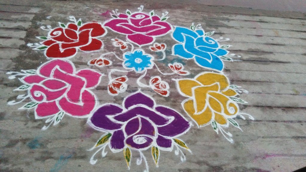 Dots Flower Kolam Contest Kolam Rose Kolam Kolams Of India