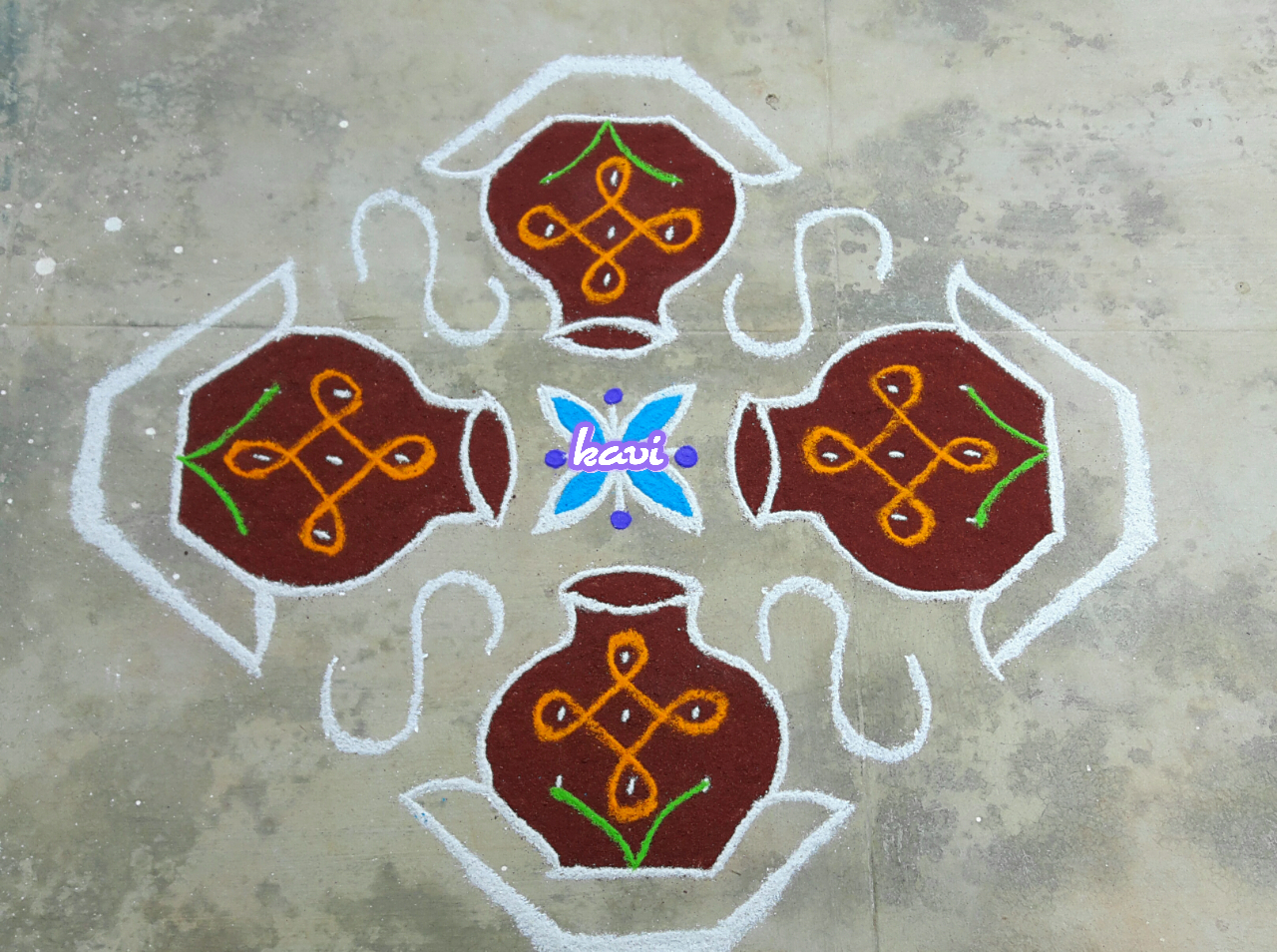 Pot Kolam in 15 dots – Kolams of India