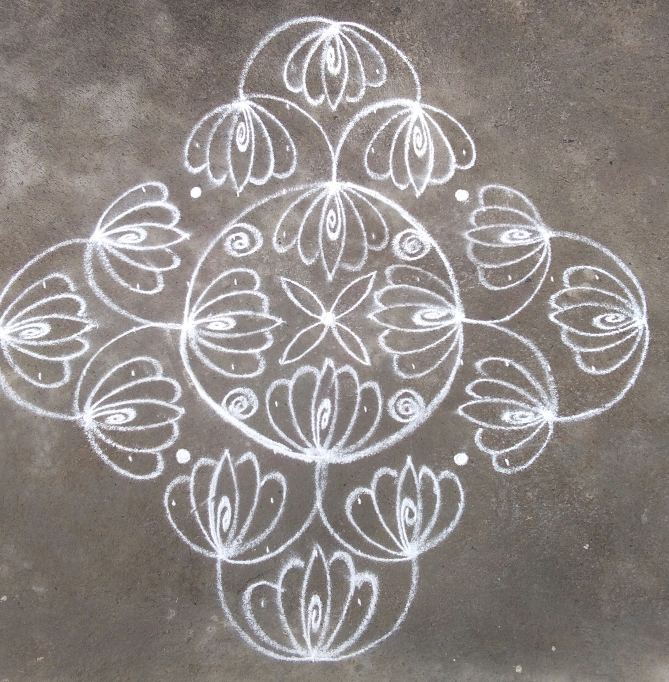 Thamarai kolam || Lotus Kolam with 15 dots