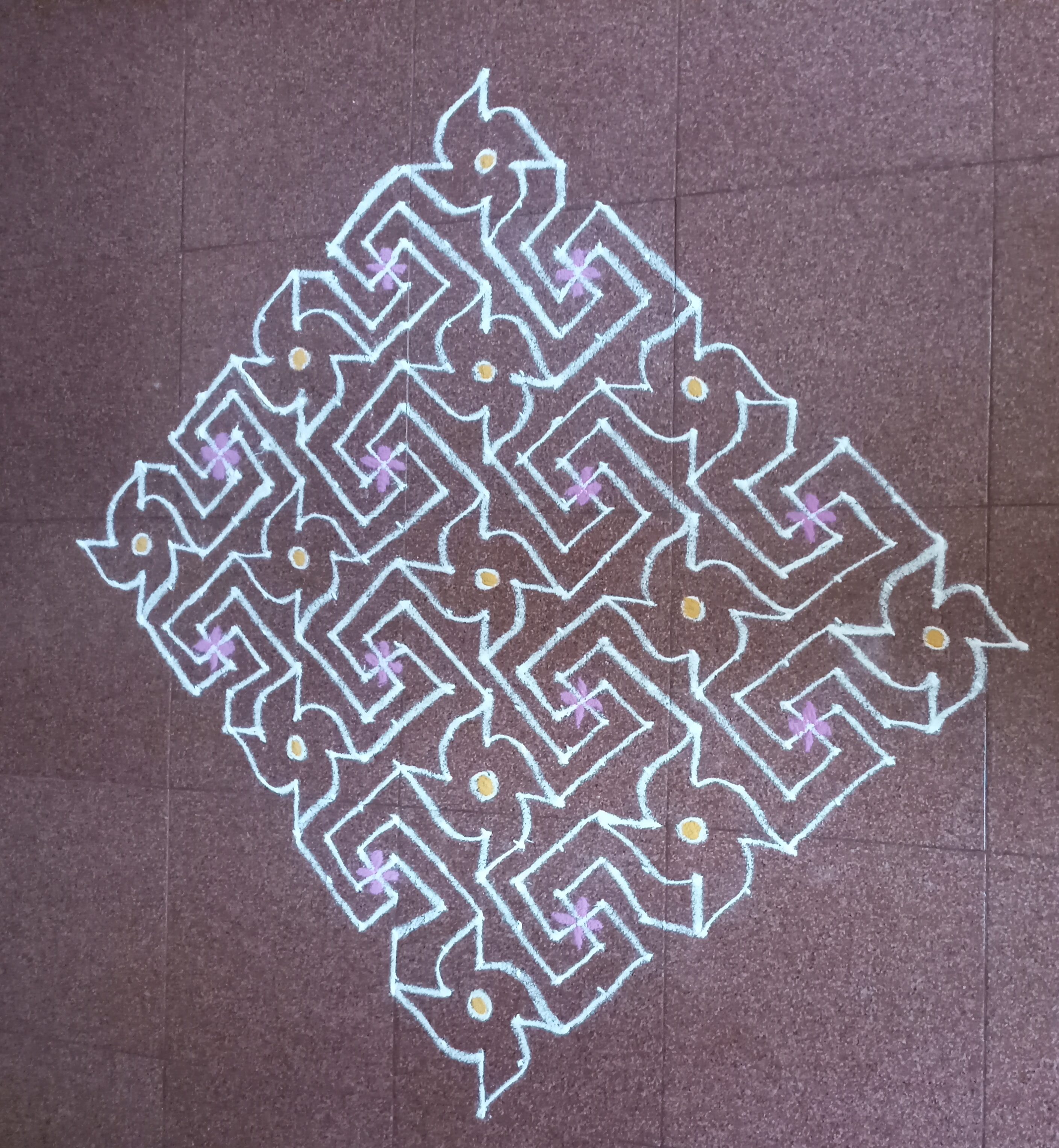 25 dots Pinwheel design Kolam || contest kolam