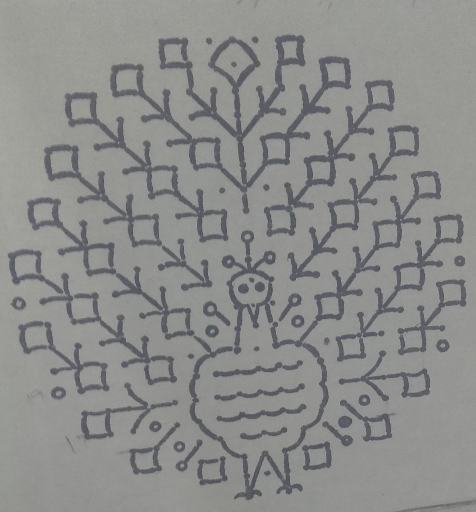 Peacock Kolam || 25 dots Kolam for Contest