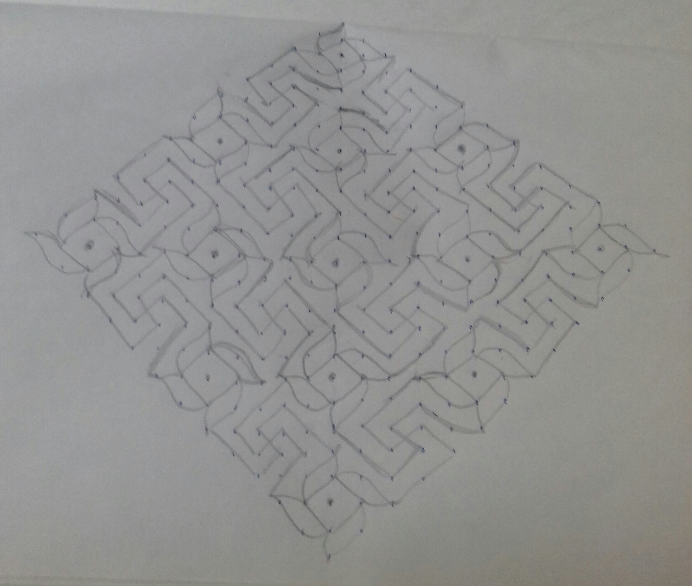 Line kolam with 25 dots || Pinwheel design kolam for contest