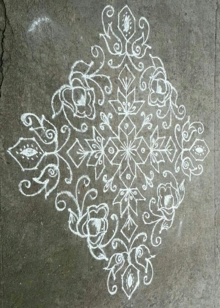 The simplest || 25 dots Star Kolam || Contest Kolam