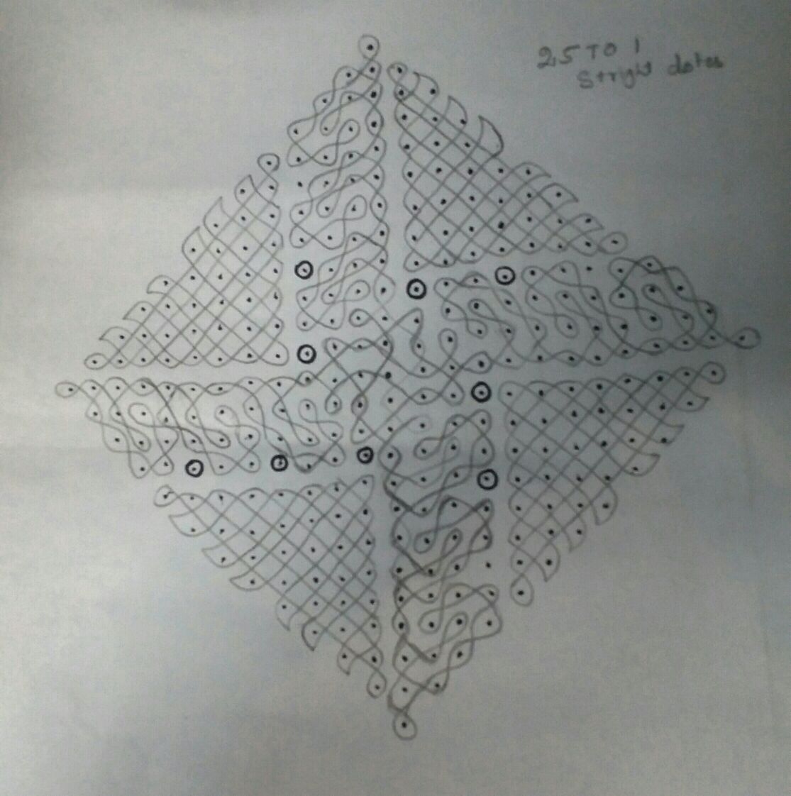 25 dots Chikku combination of two different pattern || Contest Kolam