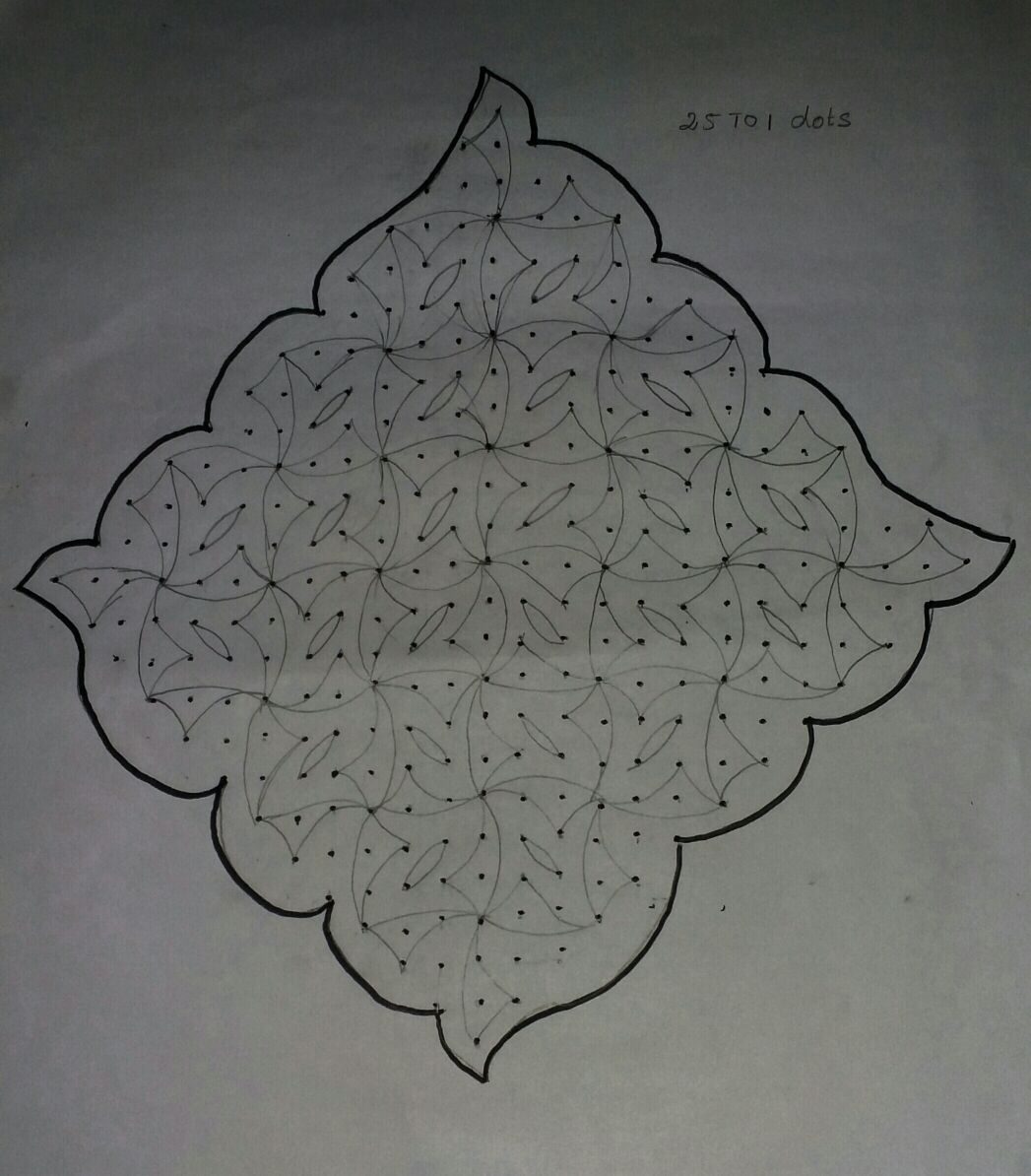 25 dots ther pattern design kolam || Contest Kolam