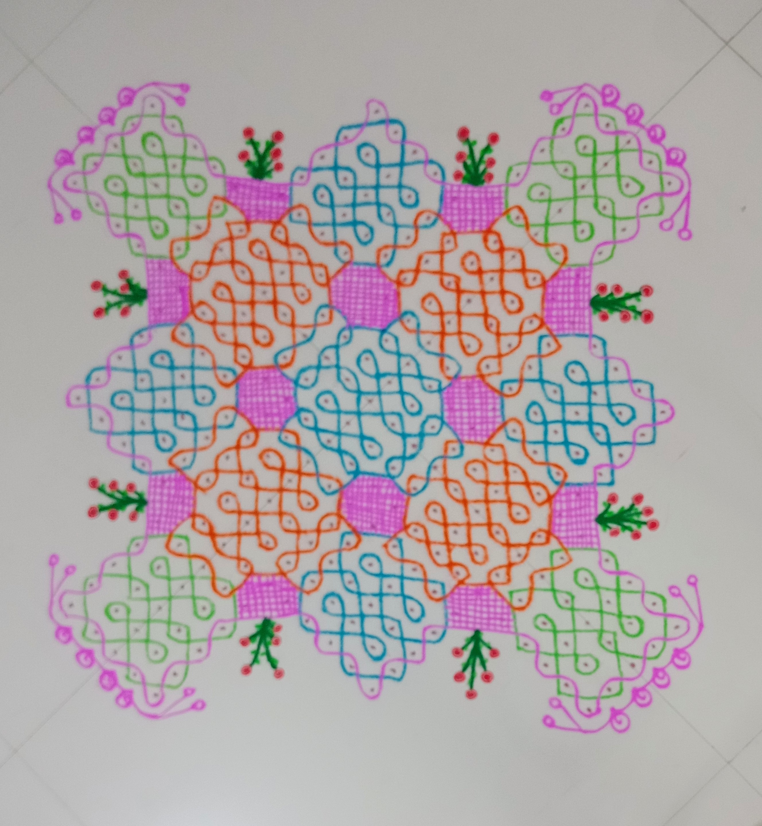 Simply Multiplied || 25 Dots Sikku Kolam for Contest