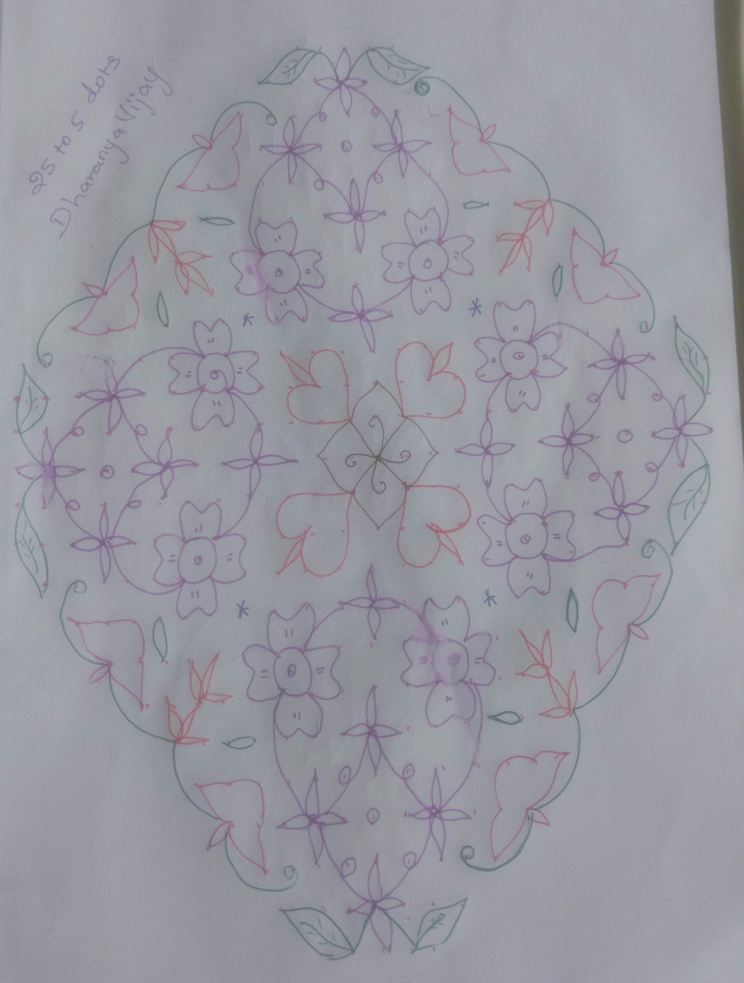 Adukku flower kolam || 25 Dots Flower Kolam for contest