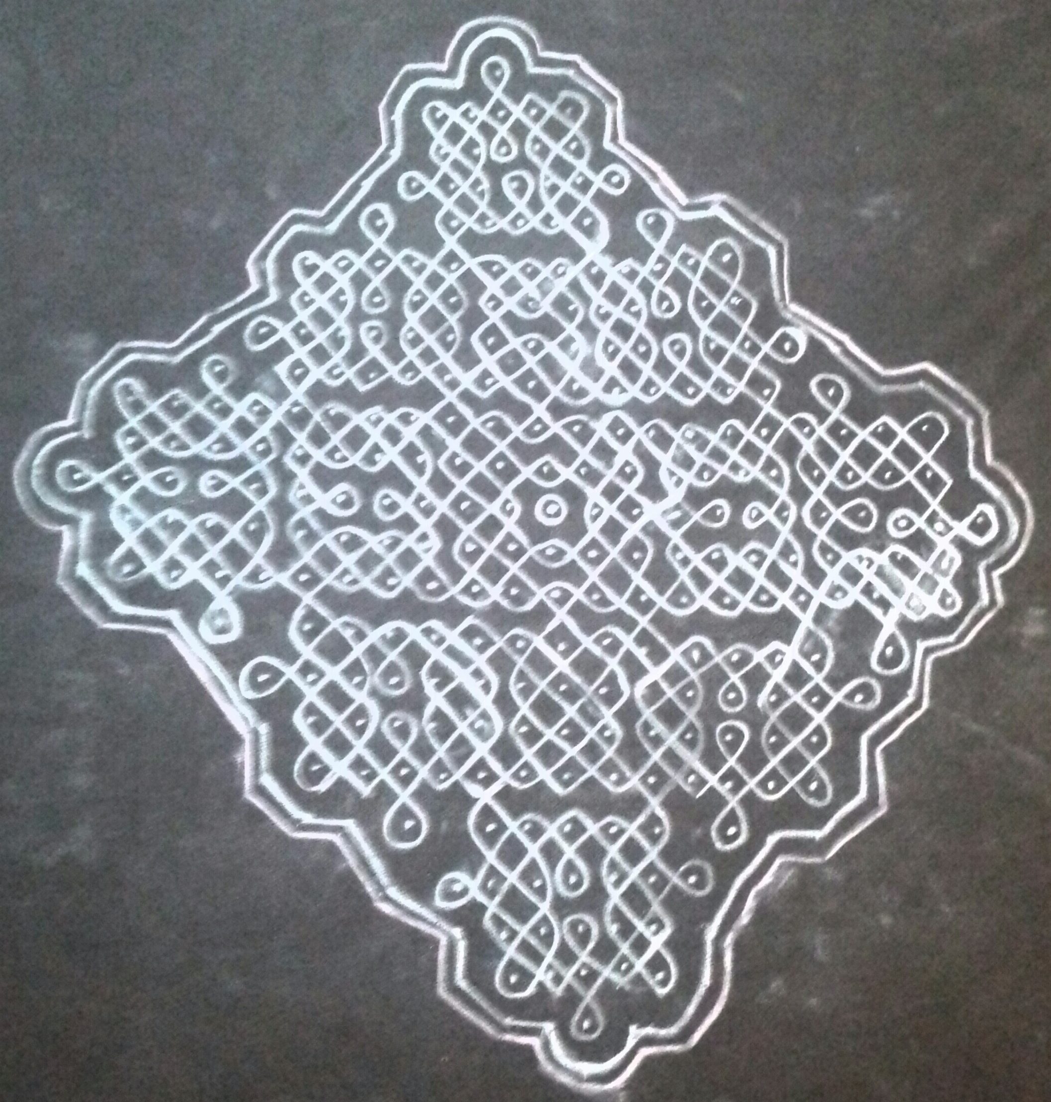 Sikku kolam with 25 dots for contest
