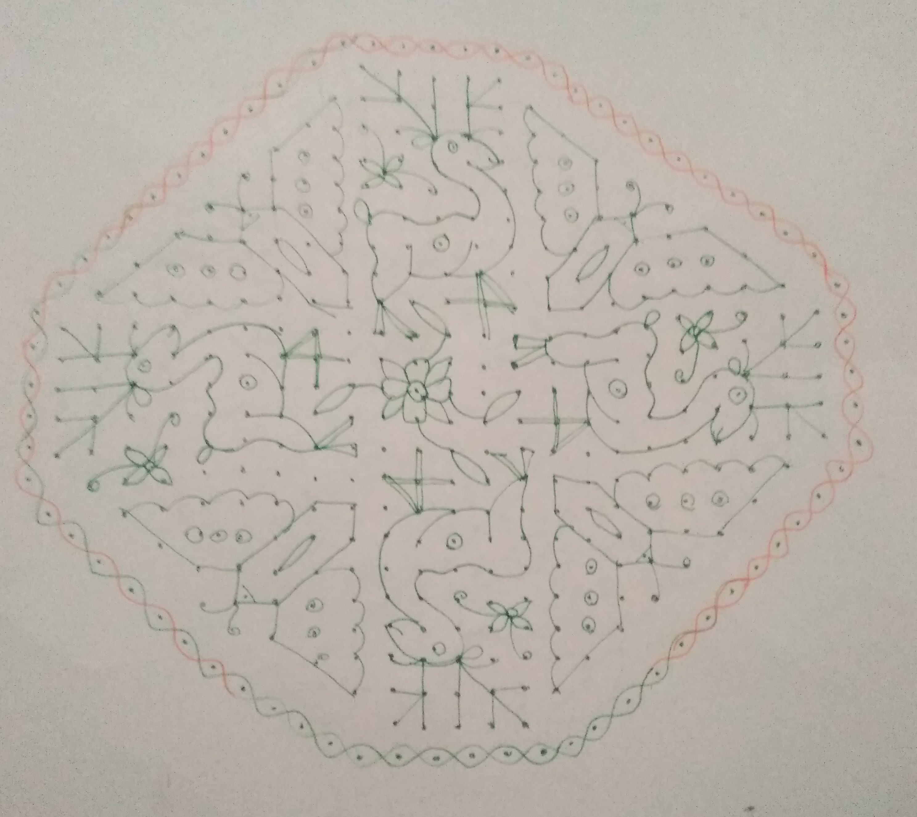 Maan kolam || 25 dots Butterfly kolam for contest