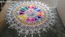 Peacock Rangoli, Kolam, Muggulu