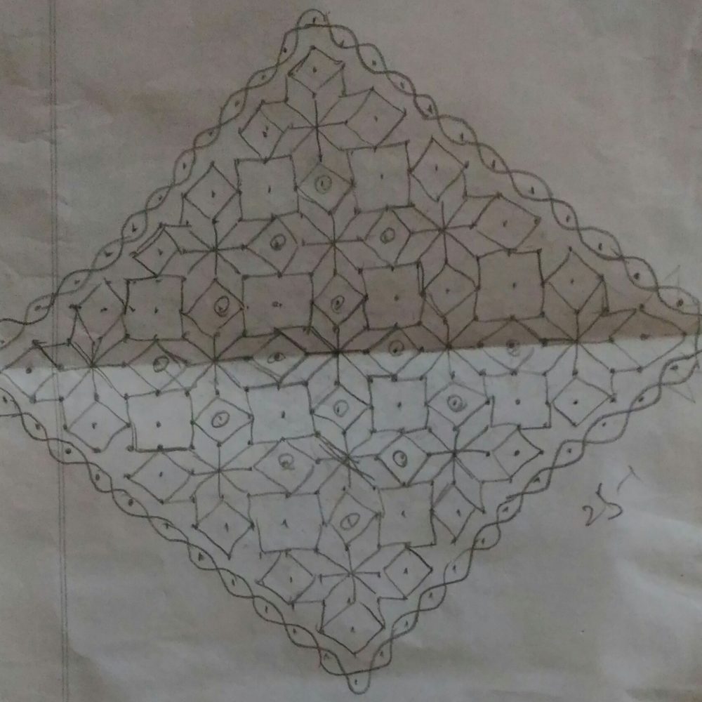 Line kolam with 25 dots || contest kolam