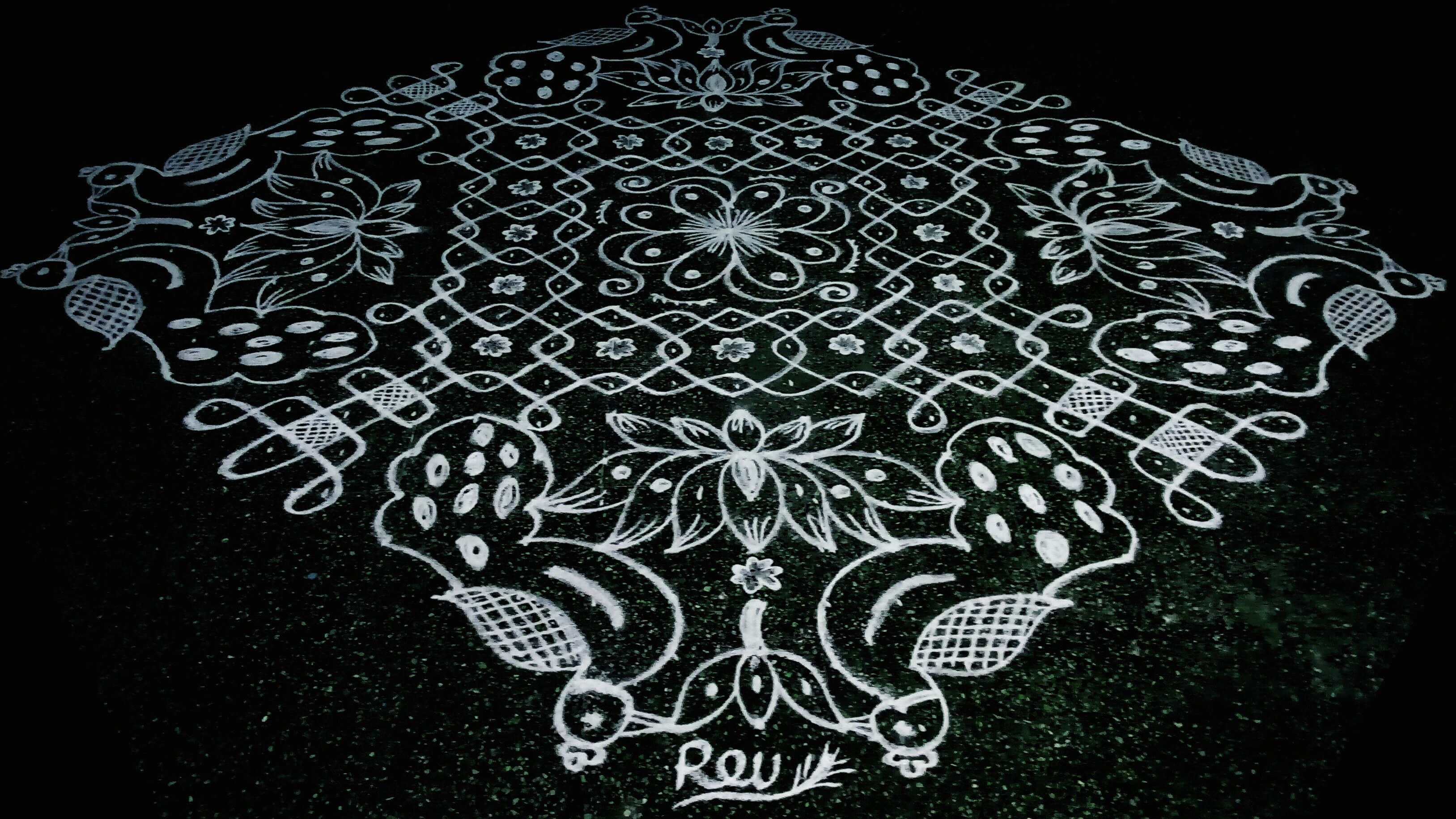 25 Dots Peacock Kolam Fusion Kolam For Contest Kolams Of India