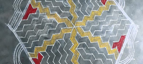 21 Dots Tiled Flower kolam || Contest kolam