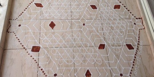 21 Dots Sikku kolam for contest || Tamil year chikku Kolam with 21-11 dots
