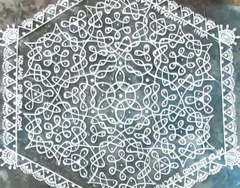 21 Dots Sikku kolam || 21-11 Dotted chikku kolam