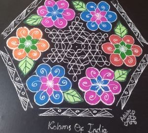 21 Dots Sikku and Flower kolam