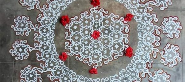 Chikku Kolam || Round Sikku kolam  || circle kambi kolam