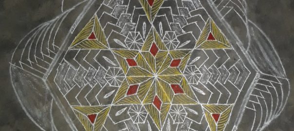 21 Dots Flower Kolam || 21-11 Dots contest kolam