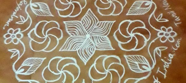 21 Dots Flower kolam || Line Kolam