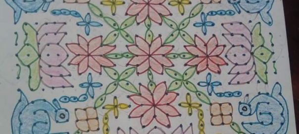 Bird kolam || Lotus Kolam || 27 Dots Flower kolam