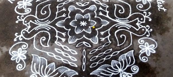 21 dots Bird kolam || 21-11 dots Tamil New Year Lotus Kolam for contest