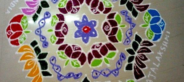 21-11 dots Rose and lotus Tamil new year kolam