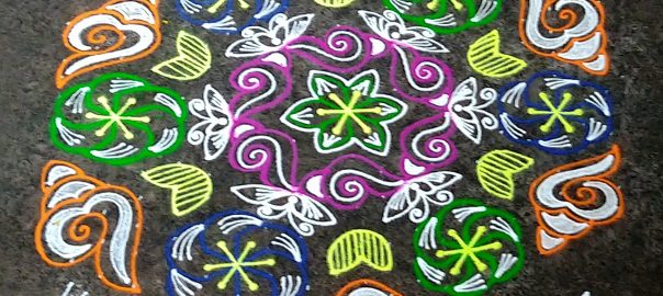 21 Dots conch and Flower kolam || Sangu kolam