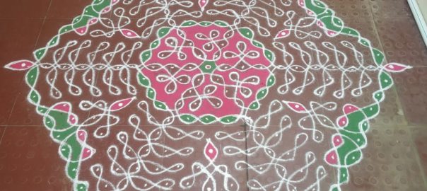 Tamil New Year Kolam Contest: 21-11 Interlaced Dot Sikku Kolam