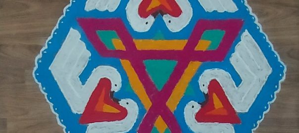 21 Dots Swan lake Kolam || 21-11 Dots contest kolam