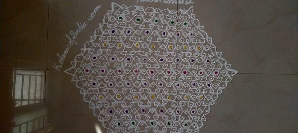 21 Dots Sikku kolam || 21-11 Dots Chikku kolam for Contest