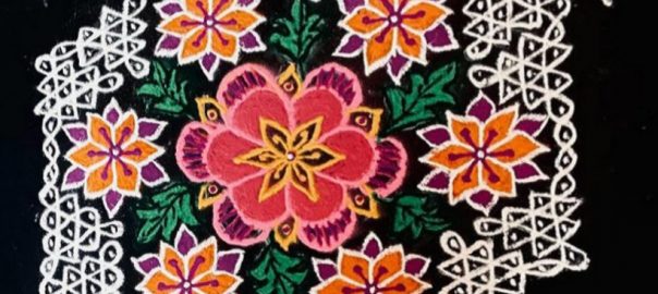 21 dots Fusion kolam || Sikku and Flower Contest kolam