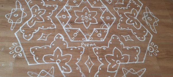 21-11dots contest kolam || 21 Dots Star kolam