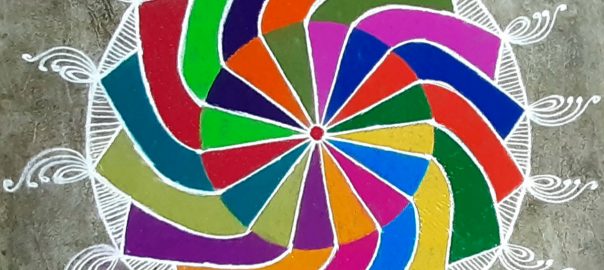 Freehand rangoli || Colour kolam