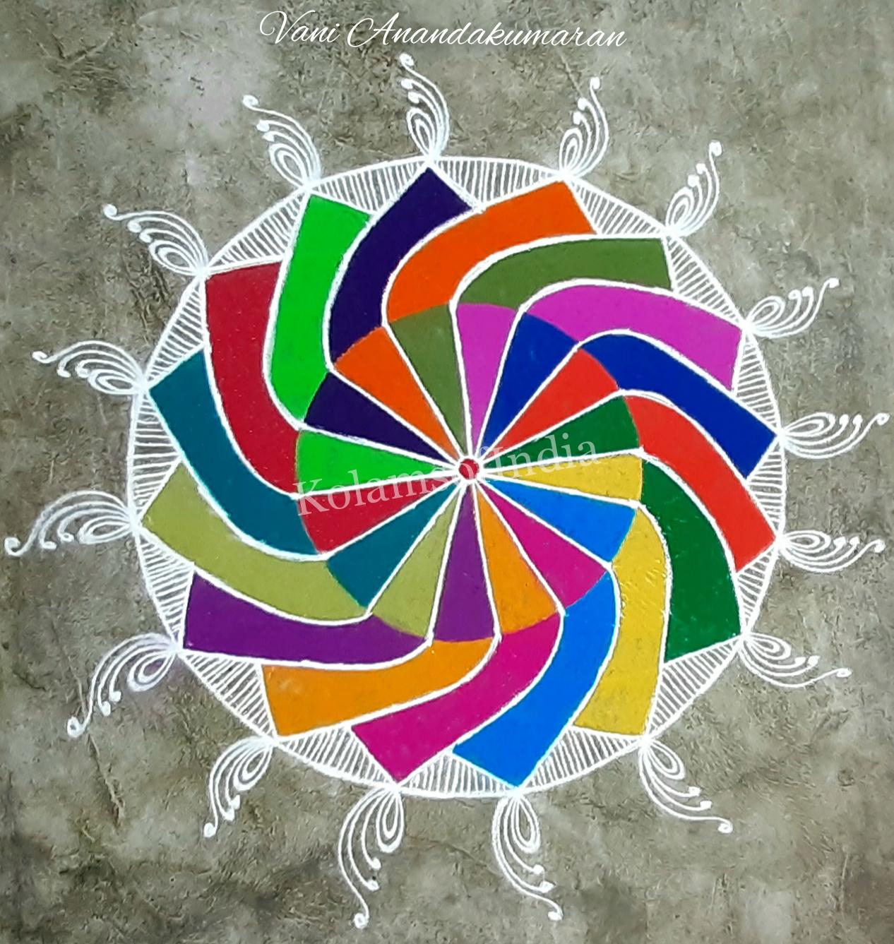 Freehand rangoli || Colour kolam – Kolams of India