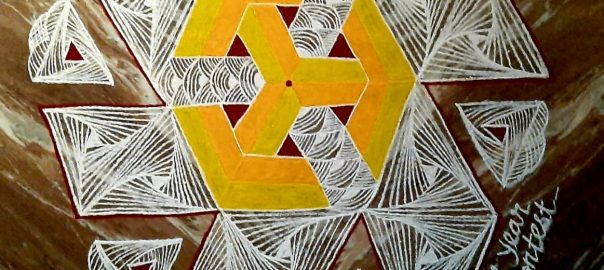 21 dots Zentangle pattern Kolam