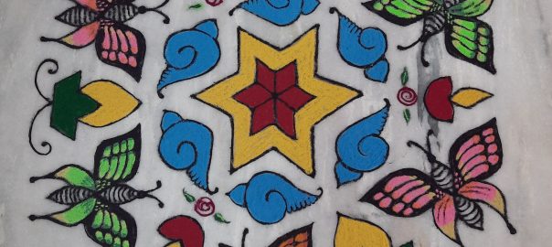 21-11 interlaced dots Butterfly Kolam || contest kolam