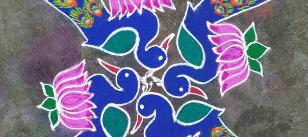Peacock rangoli || Colour Kolam