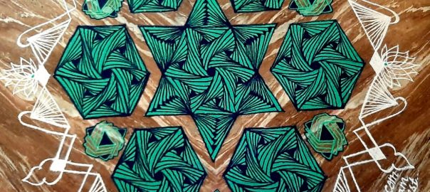 21 Dots Line Kolam for contest || 21-11 Celtic Star kolam