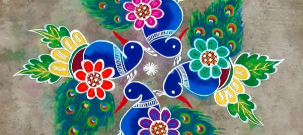 Peacock rangoli || Peacock Kolam