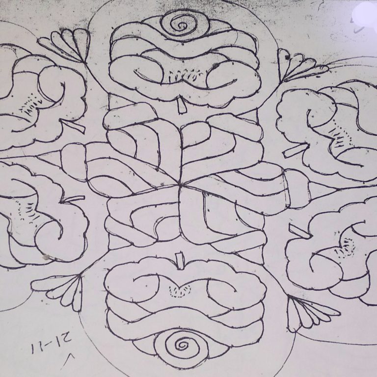 Pencil sketch kolam